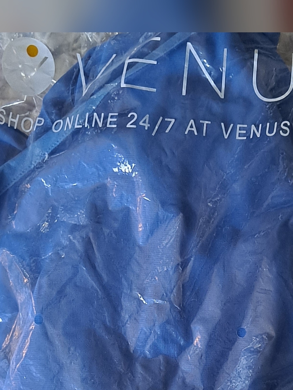 NWT VENUS One-Shoulder Blue Chiffon Bow Top - Picture 5 of 6